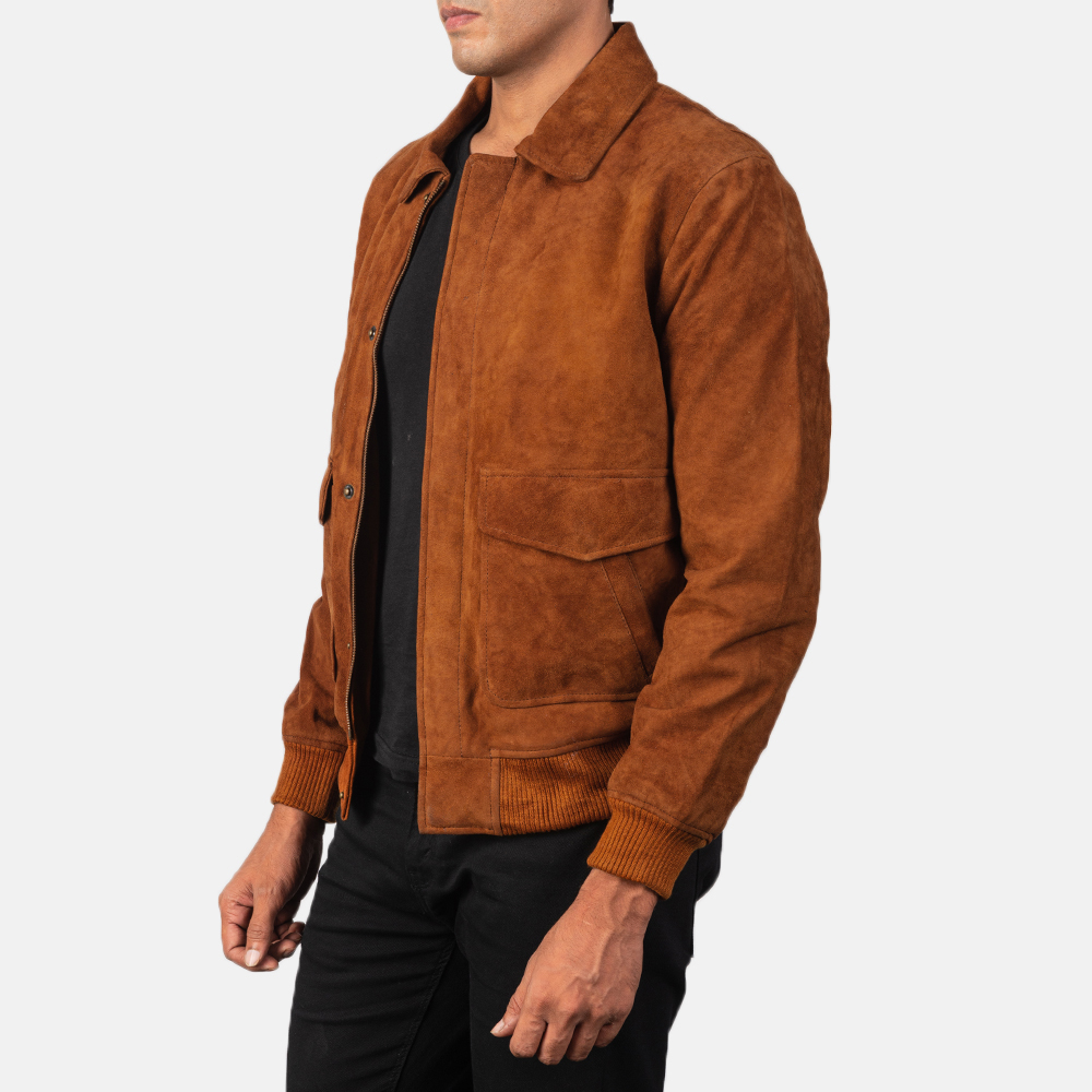 Keiko suede 2024 bomber jacket